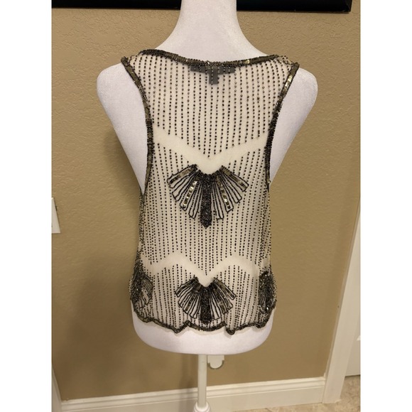 Women's Nude Sheer Embellished Top, By Black, Size Large - Picture 4 of 9